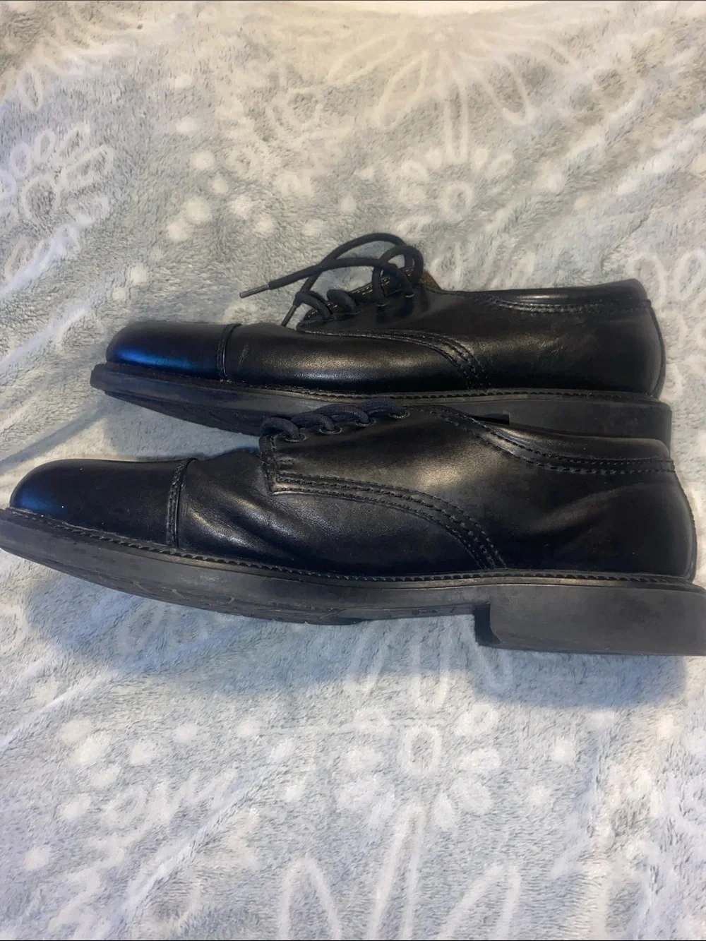Dockers Black Leather Cap-Toe Derby Shoes